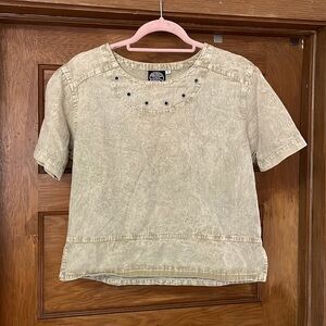 Produce company light sage‎ green with grommets Jean tee